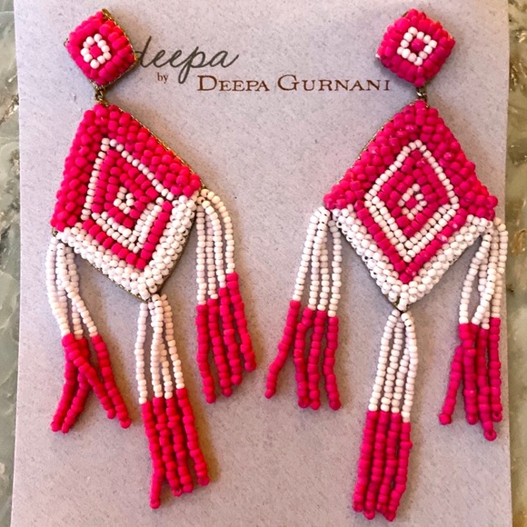 NWT Anthropologie Deepa Beaded Diamond Chandeliers - Picture 6 of 8